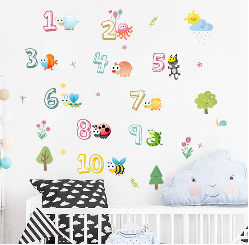 Nursery / Kids' Room Wall Decal - Adorable Numbers 1-10-Nursery Wall Decals-KneeBees