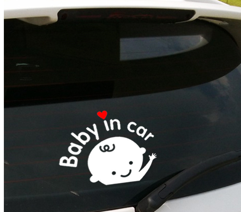 Car Window Decal - "Baby in Car"-Safety Products-KneeBees