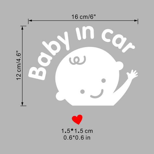 Car Window Decal - "Baby in Car"-Safety Products-KneeBees